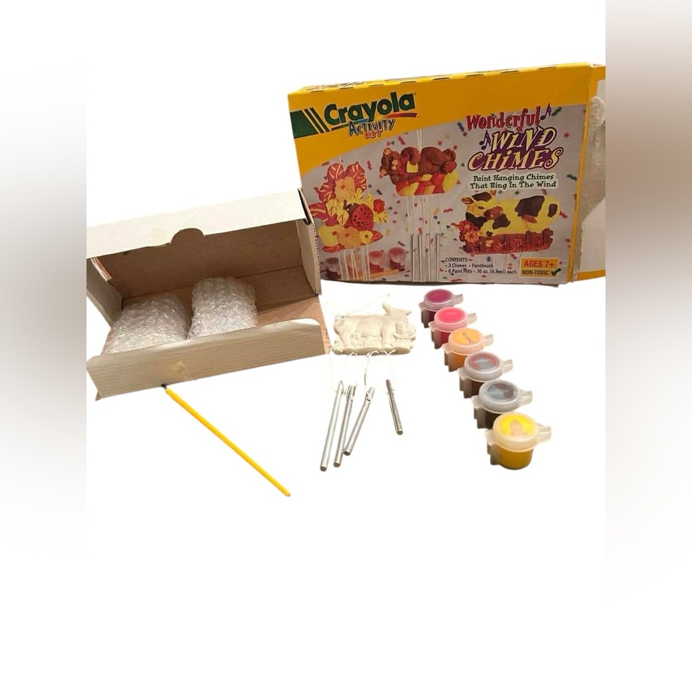 Vintage Crayola Activity Kit Wonderful Wind Chimes 1990s Craft Unused 90s Kids